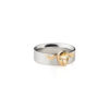 White and Rose Gold Ring with Yellow Sapphire 