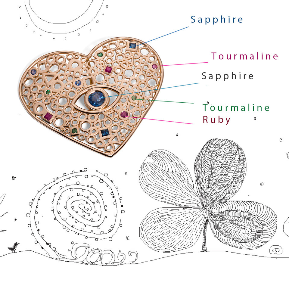 Heart and flowers