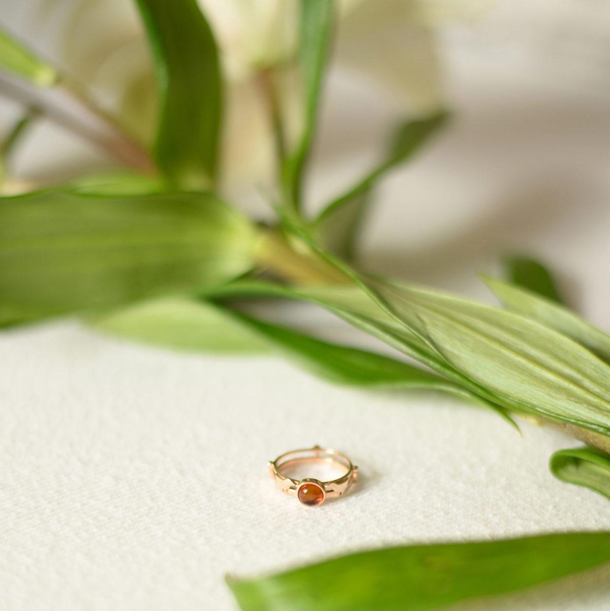 Silver or Gold Ring with Amber "Sun" - Image 8