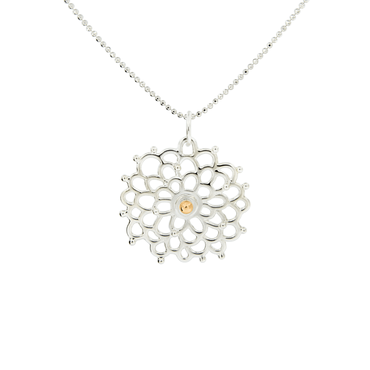 Silver or Gold Pendant "Dahlia"