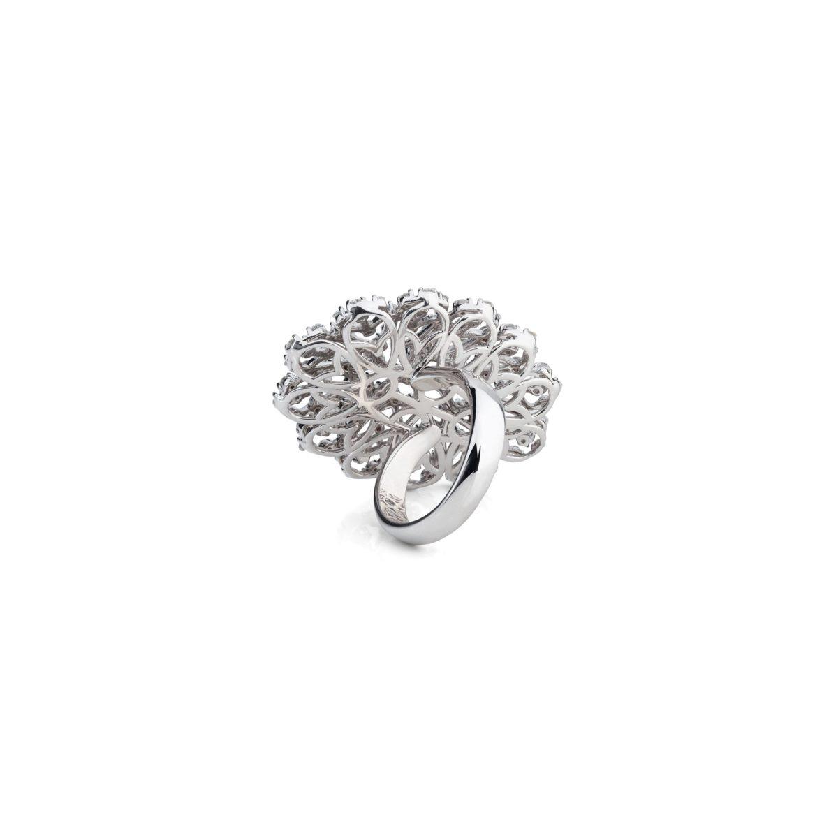 Gold Ring with Diamonds "Baby's Breath Flower" - Image 3