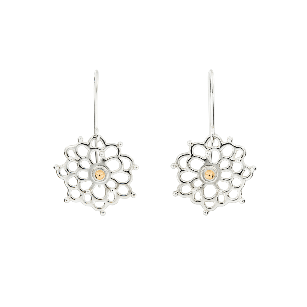 Silver or Gold Earrings "Dahlias"