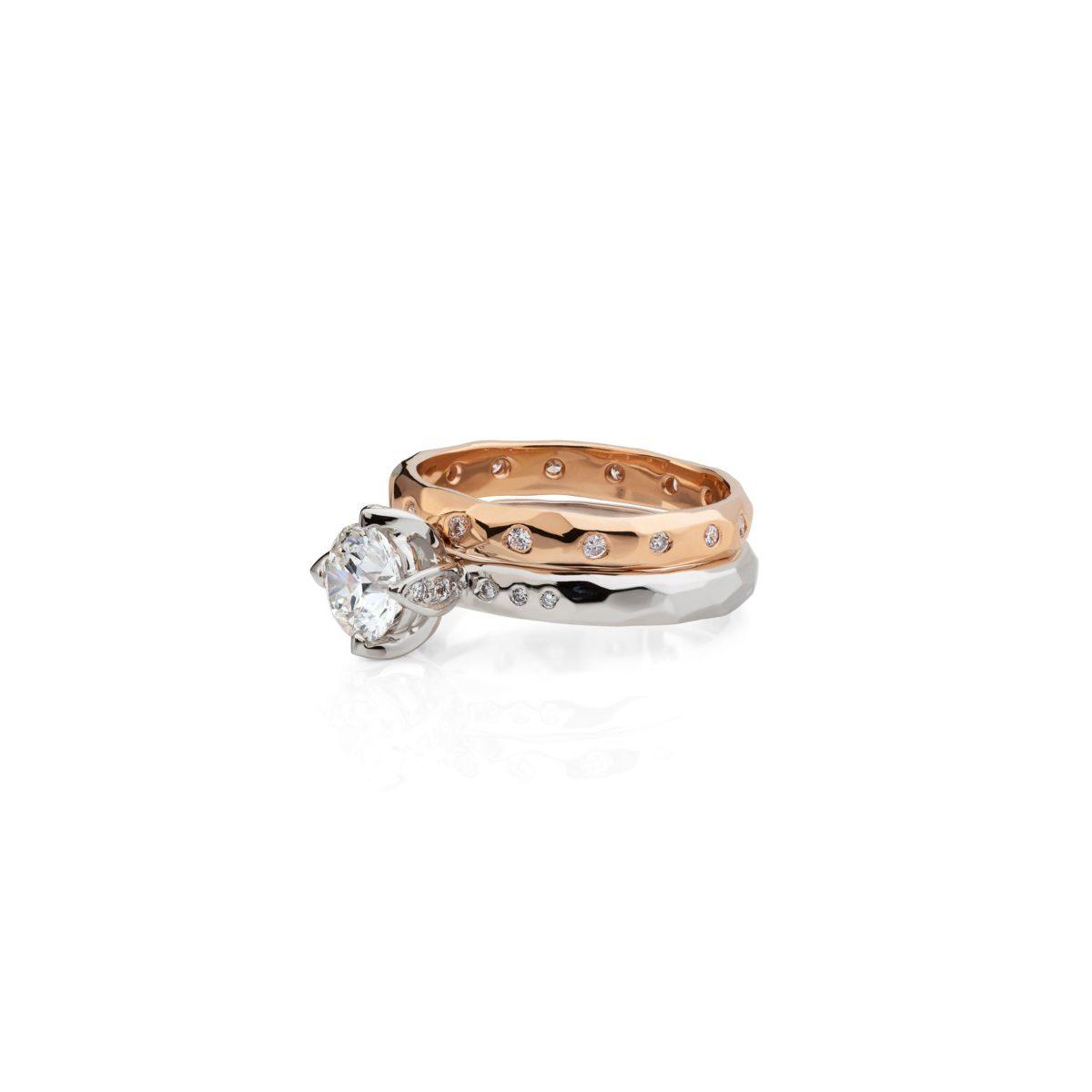 Gold Ring with Diamonds "Flowering Light" - Image 6