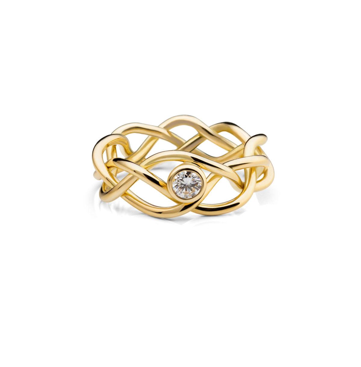 Gold Ring with Diamond "Strands" - Image 2