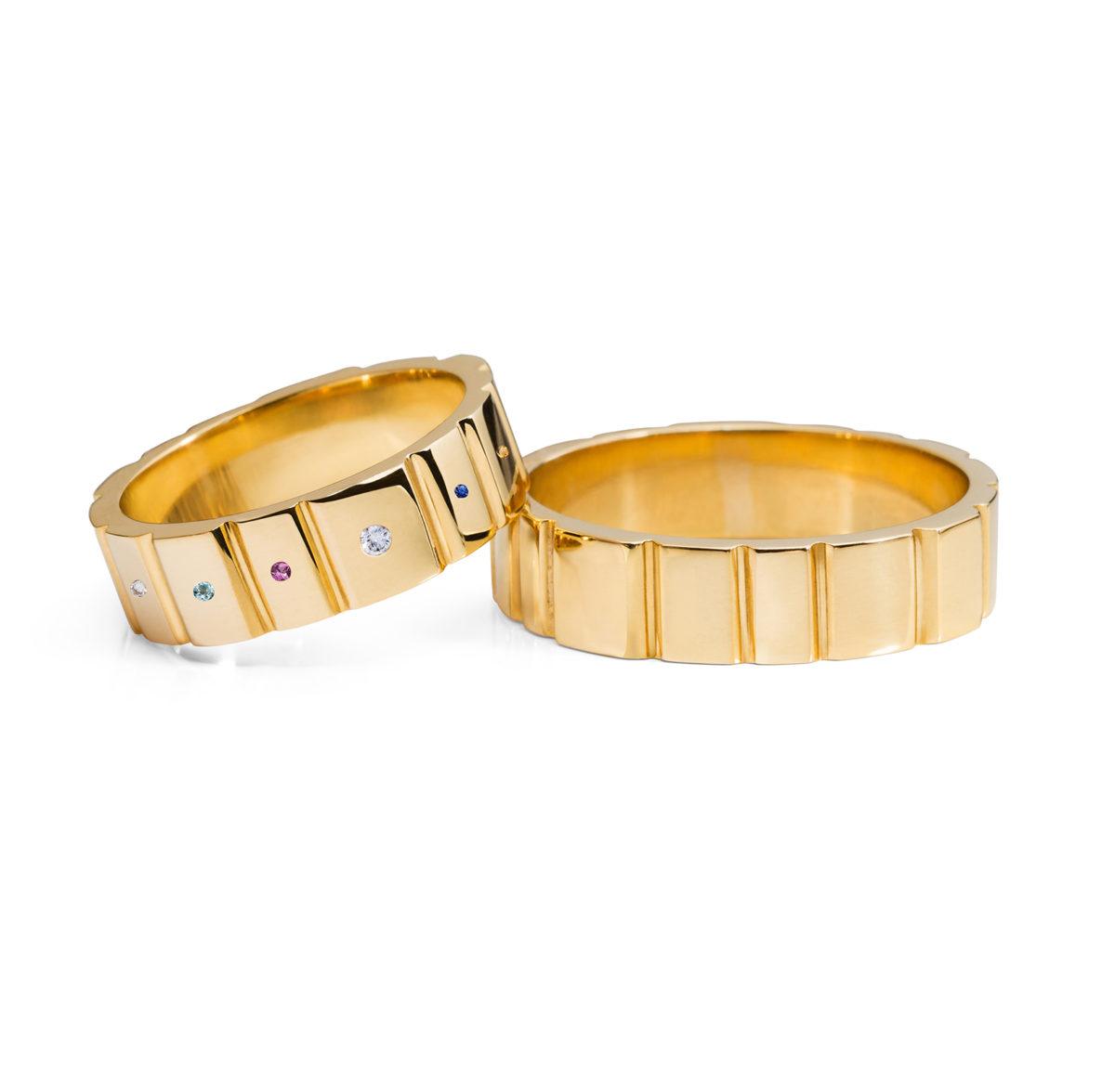 Gold Wedding Rings "Runes" - Image 2