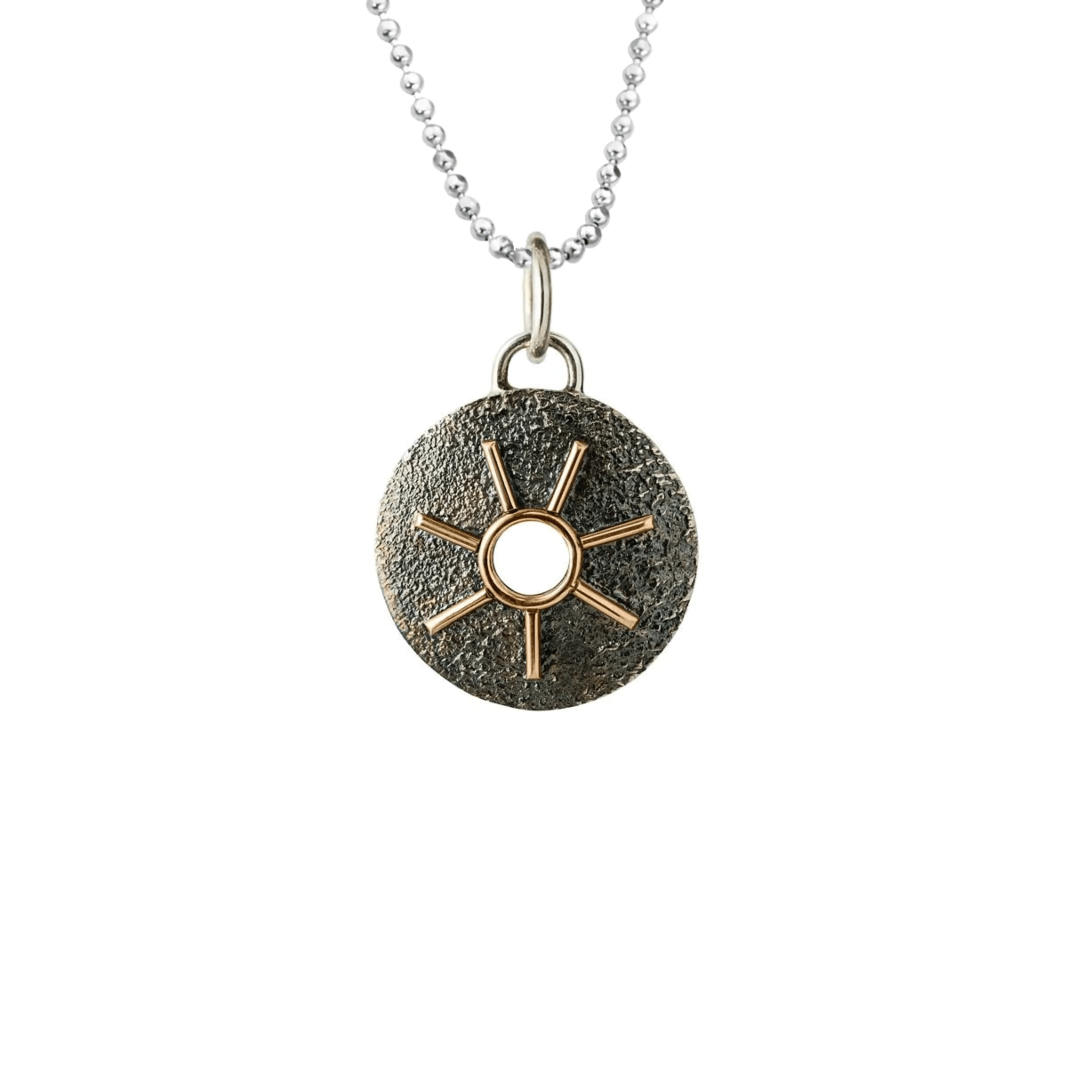 Silver and Rose Gold Pendant "Sun"