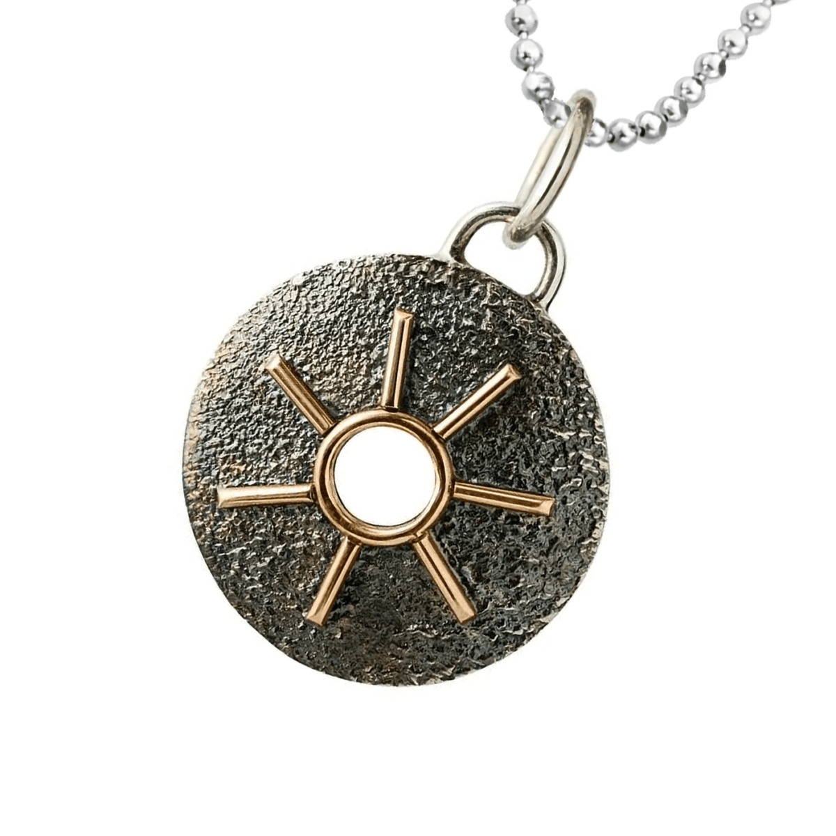 Silver and Rose Gold Pendant "Sun" - Image 2