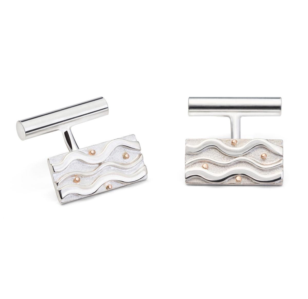 Gold-Adorned Silver Cufflinks "Spring"