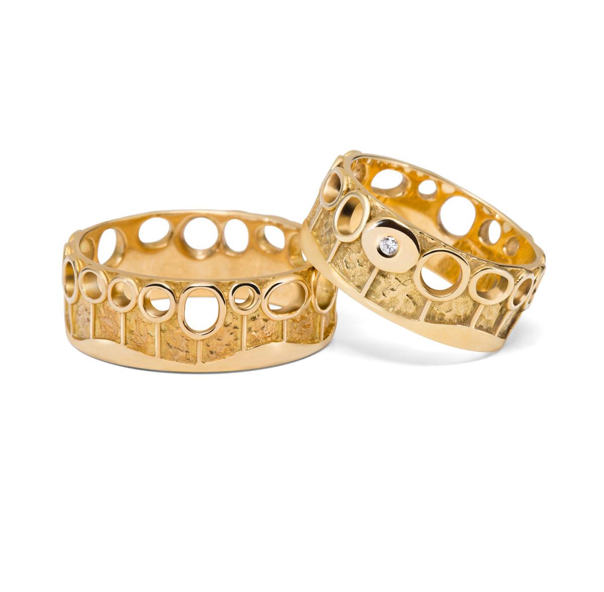 Gold Wedding Rings "Gardens" - Image 5