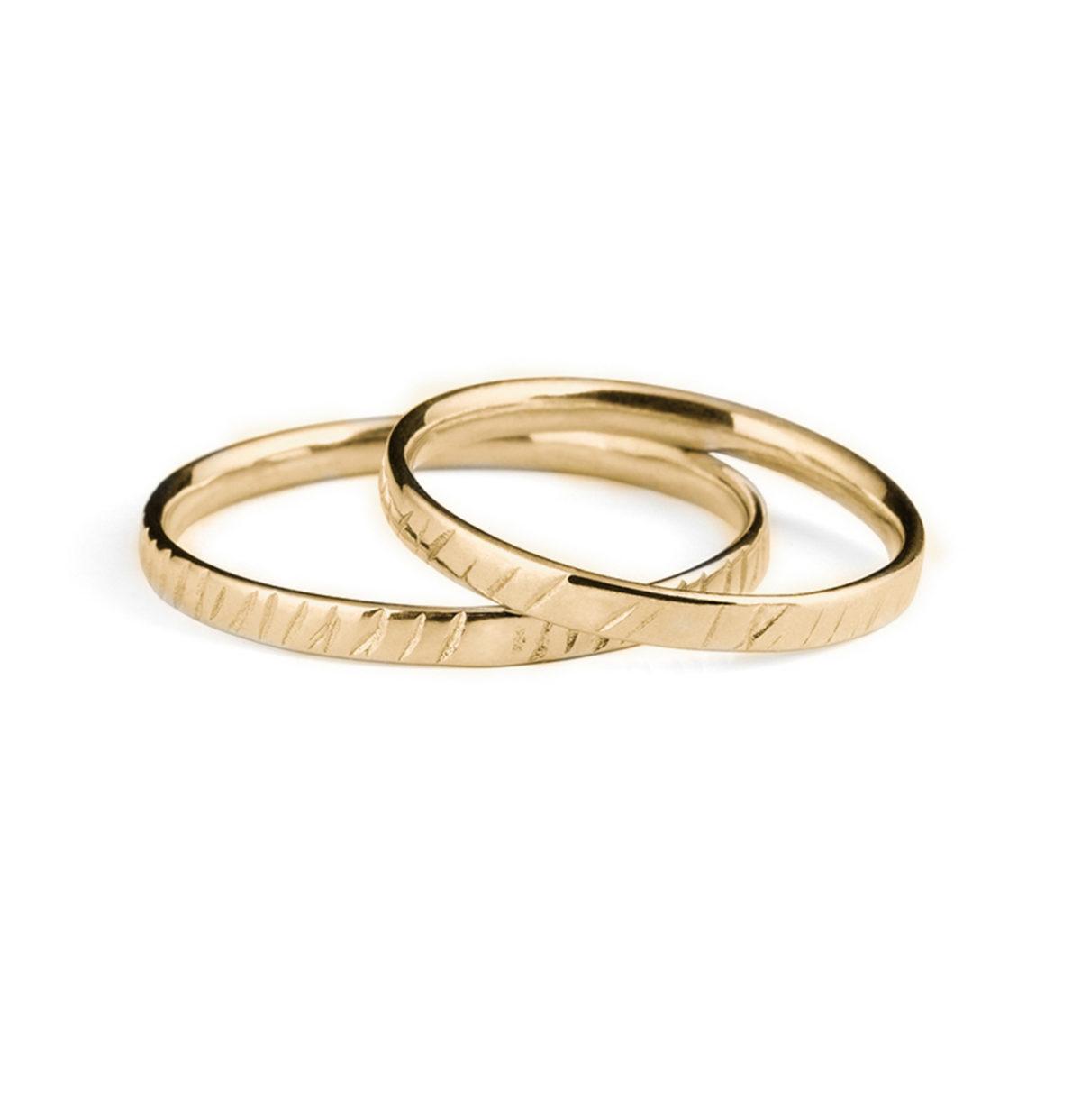 Gold Wedding Rings "Little Grass" - Image 2