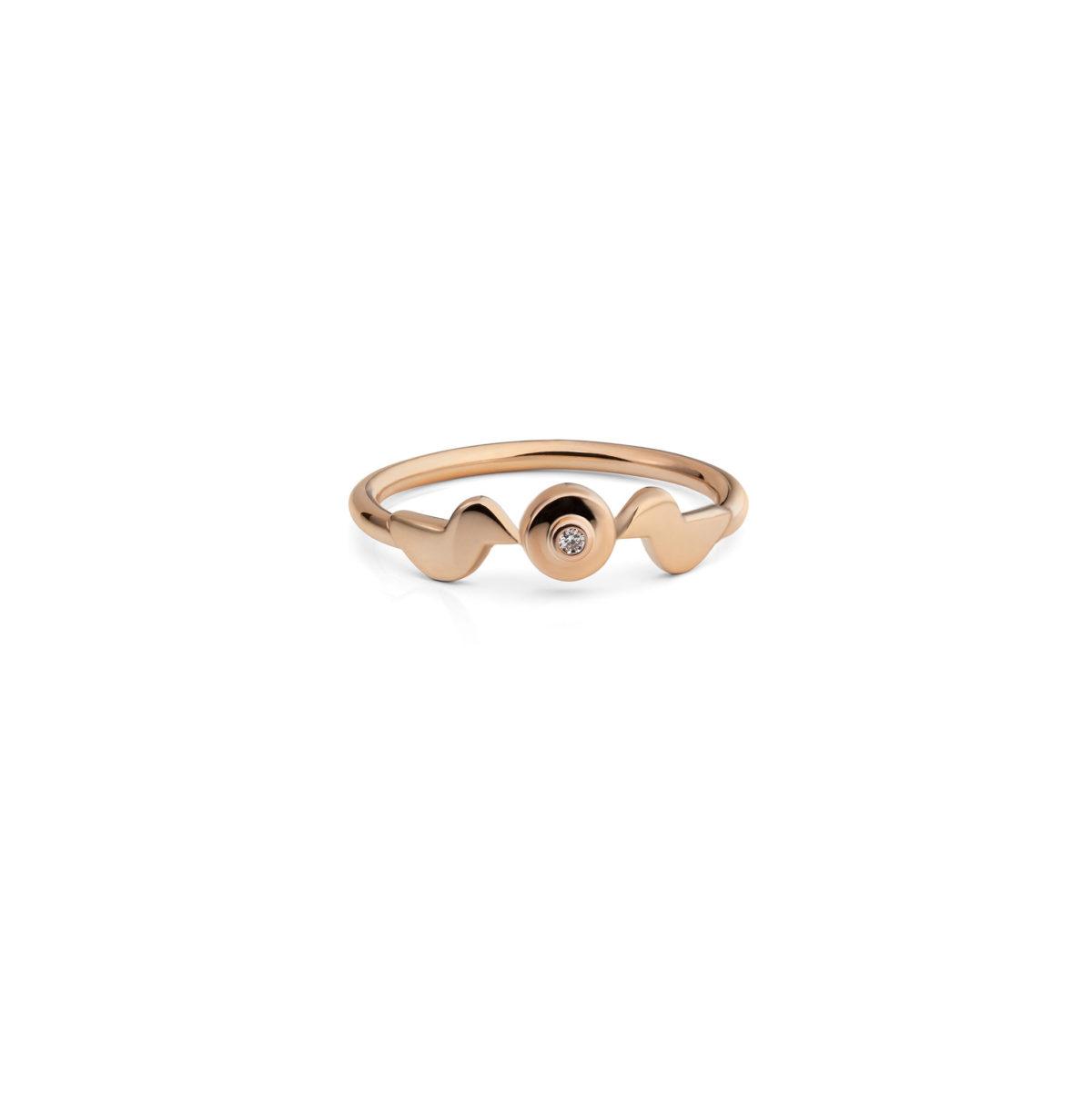 Rose Gold Ring with Diamond "Me and You"