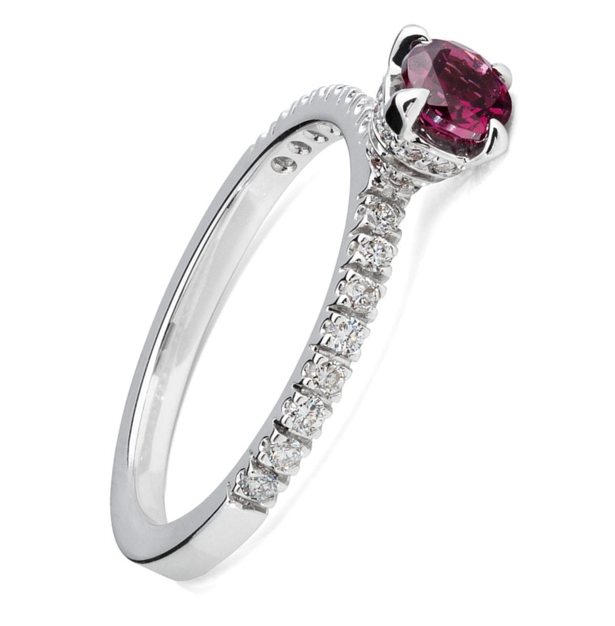 Gold Ring with Diamonds and Rhodolite "Paris" - Image 3