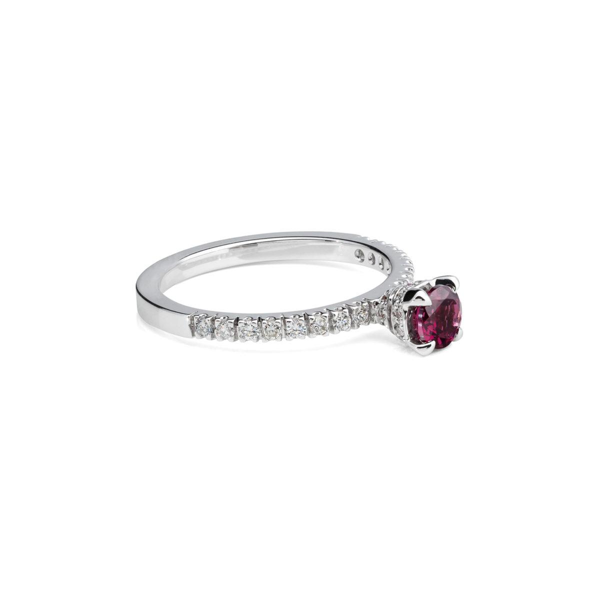 Gold Ring with Diamonds and Rhodolite "Paris" - Image 2