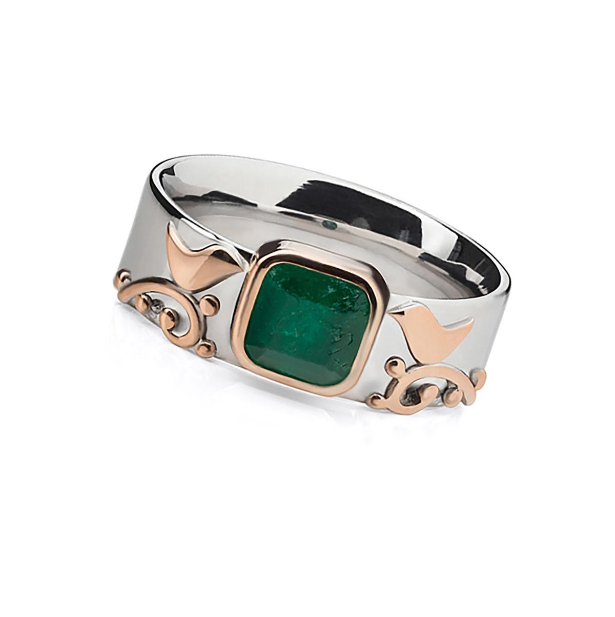 Gold and Emerald Ring "Green Window" - Image 2