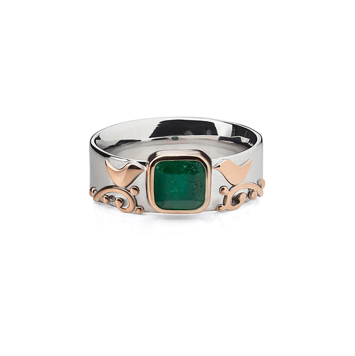 Gold and Emerald Ring "Green Window" - Image 3