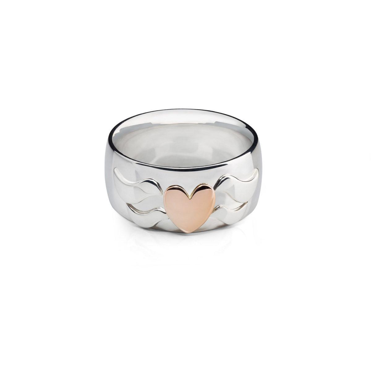 Silver and Rose Gold Ring "Family"