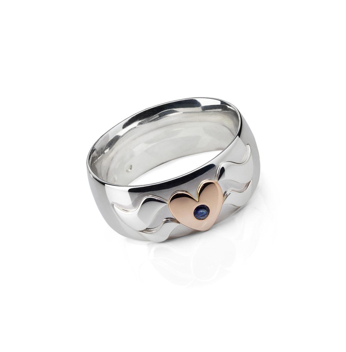 Silver and Rose Gold Ring "Family" - Image 2