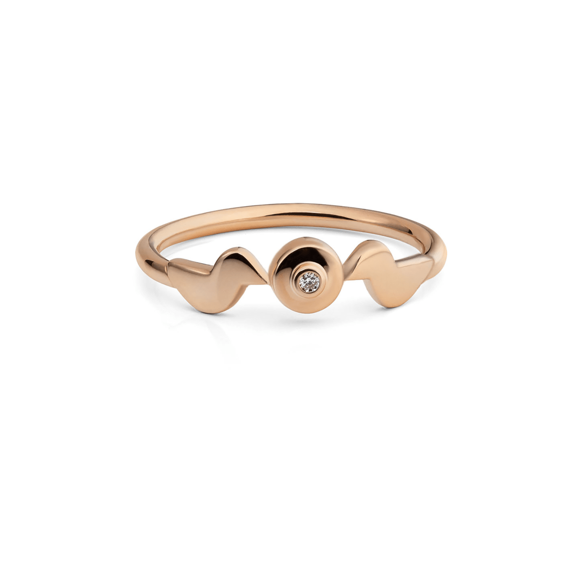 Rose Gold Ring with Diamond "Me and You" - Image 2