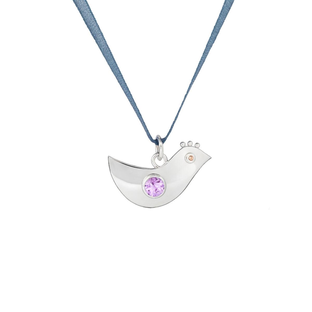 Pendant "Dove" with Your Favorite Gemstone - Image 6