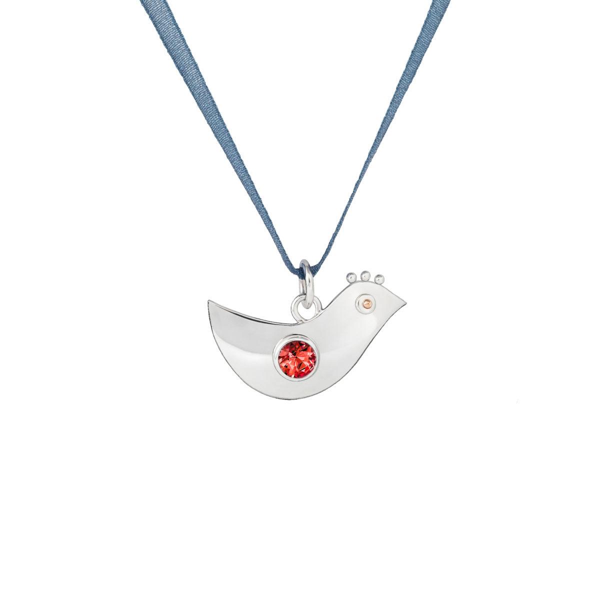 Pendant "Dove" with Your Favorite Gemstone