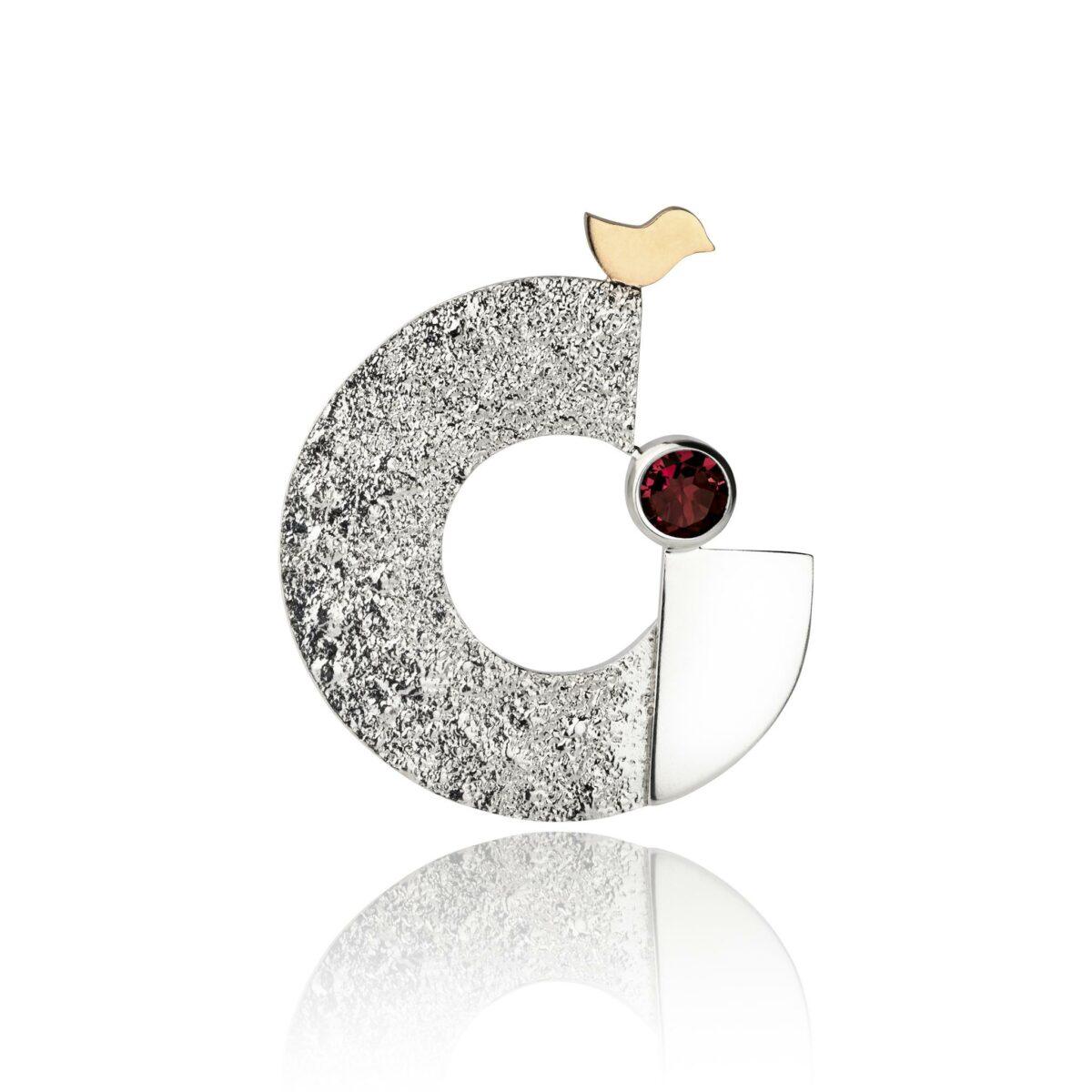Earring Collection “Letters” with Golden Birds and Gemstones - Image 5