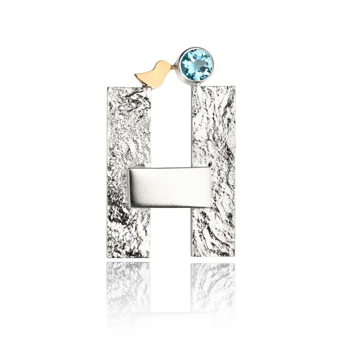 Earring Collection “Letters” with Golden Birds and Gemstones - Image 10
