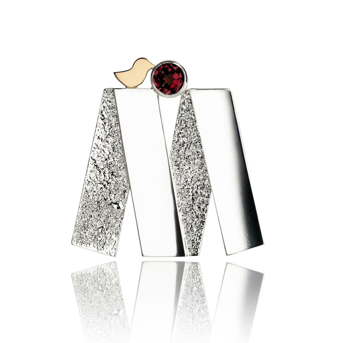 Earring Collection “Letters” with Golden Birds and Gemstones - Image 15