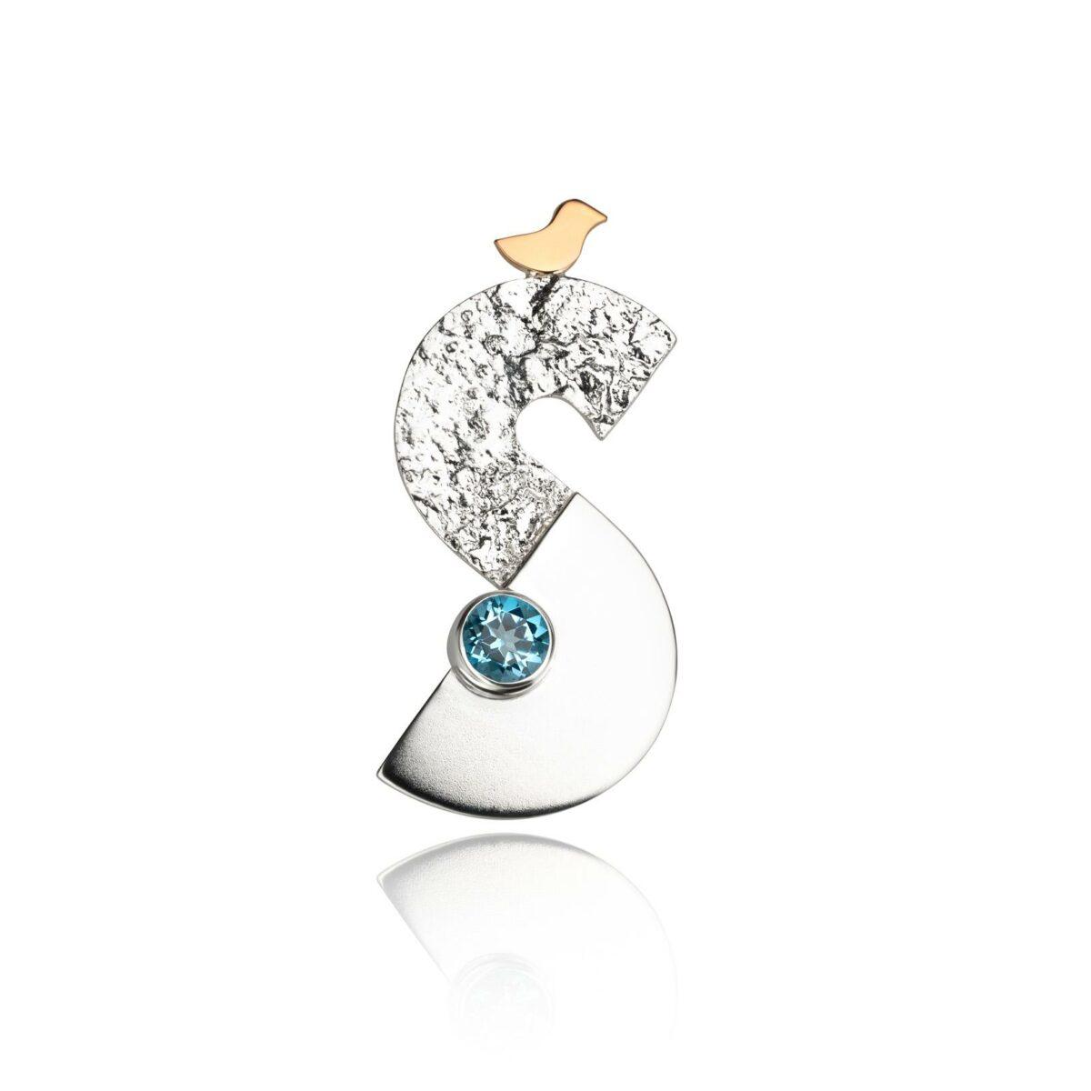 Earring Collection “Letters” with Golden Birds and Gemstones - Image 20