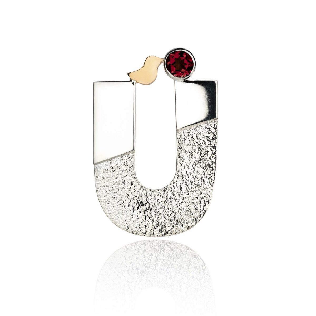 Earring Collection “Letters” with Golden Birds and Gemstones - Image 21