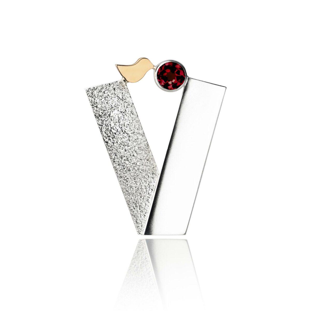 Earring Collection “Letters” with Golden Birds and Gemstones - Image 23