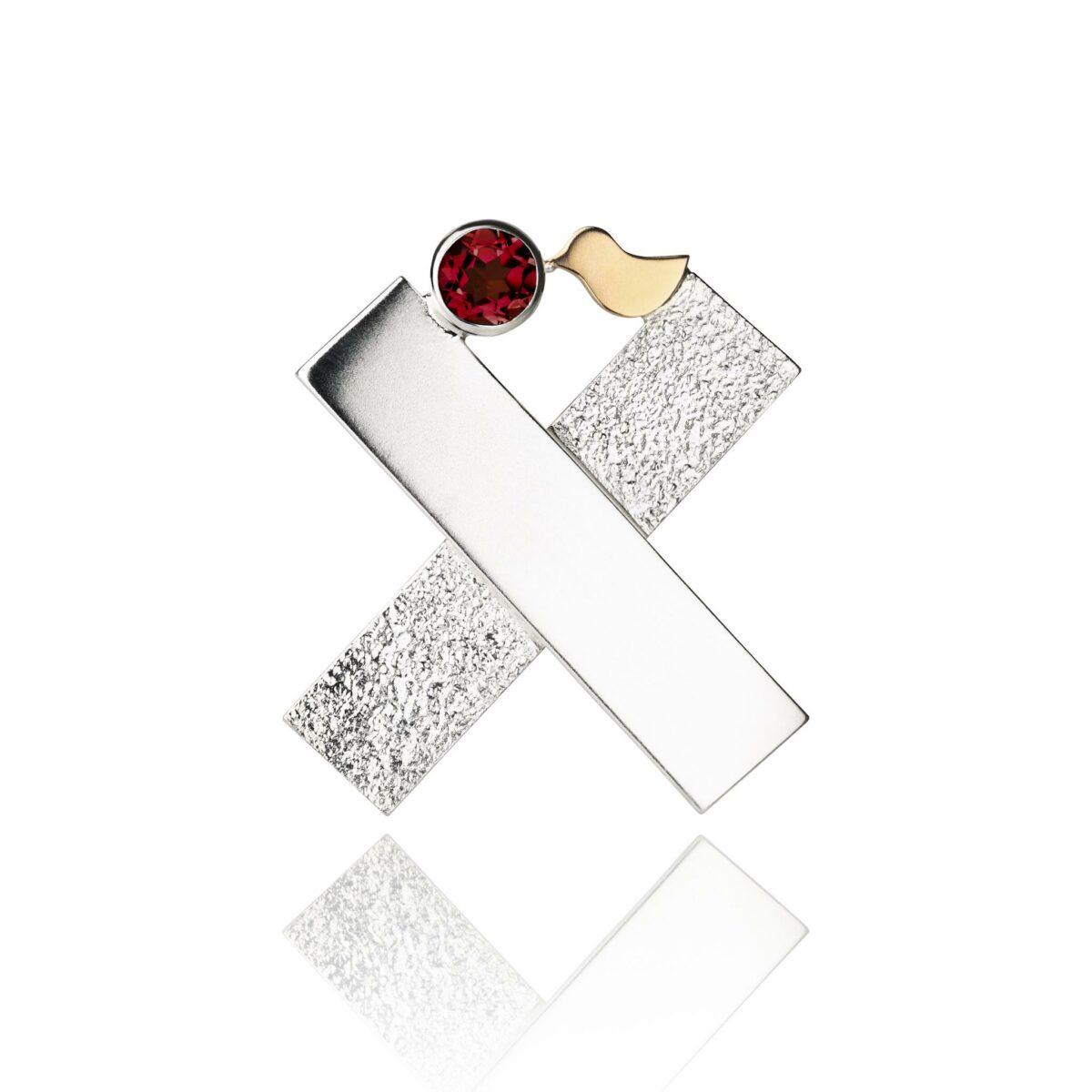 Earring Collection “Letters” with Golden Birds and Gemstones - Image 25