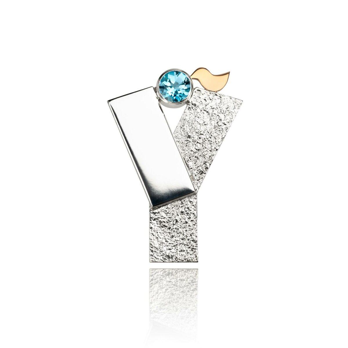 Earring Collection “Letters” with Golden Birds and Gemstones - Image 26